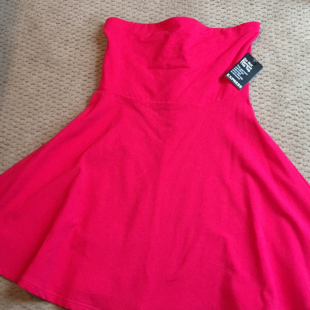 Express hot pink strapless dress